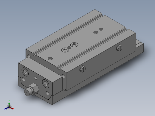 MXQ20 气动滑台（循环式直线导轨）双缸型[MXQ20A-50-ZJ3]正等轴测缩略图