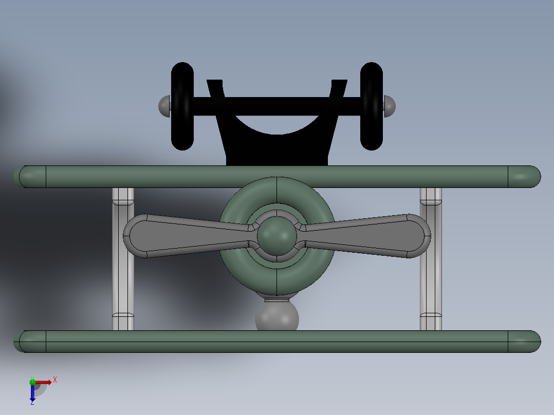 一款玩具飞机设计模型俯视图