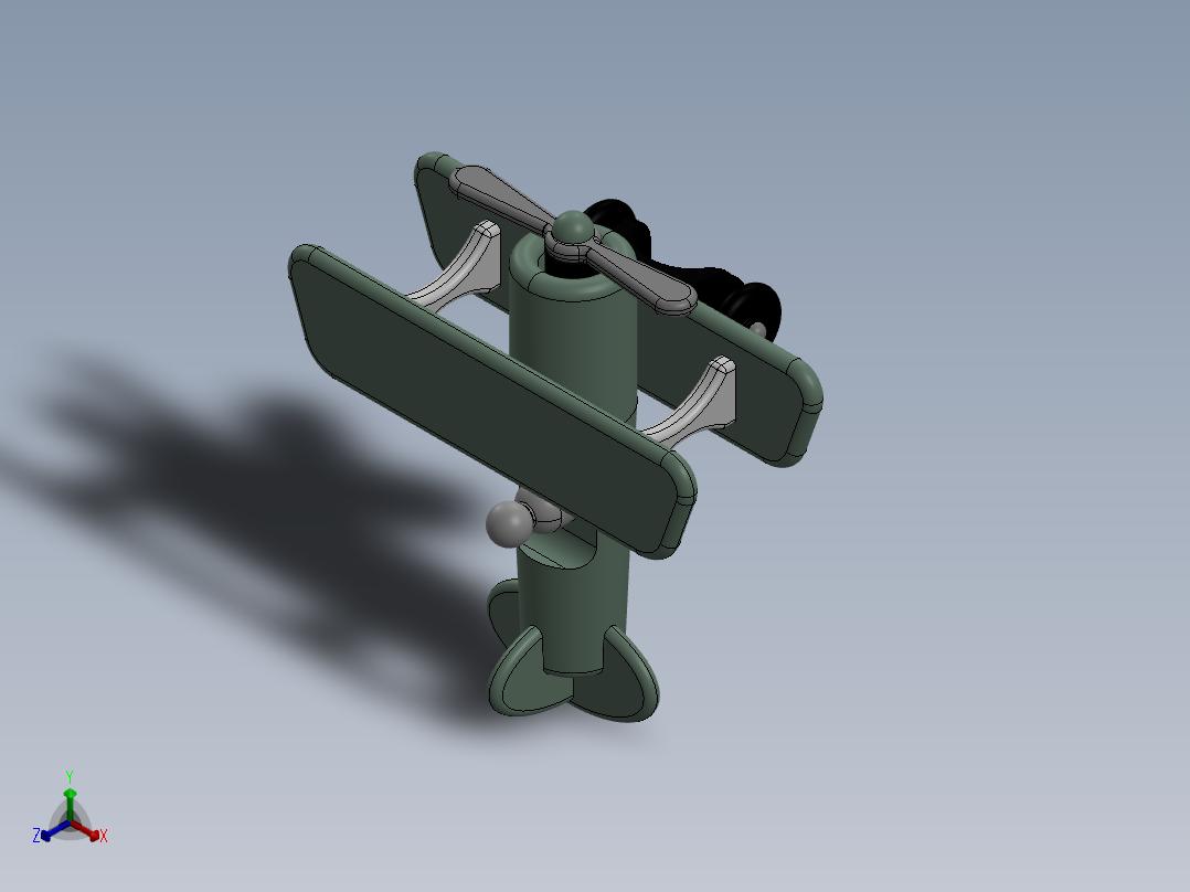 一款玩具飞机设计模型正等轴测图