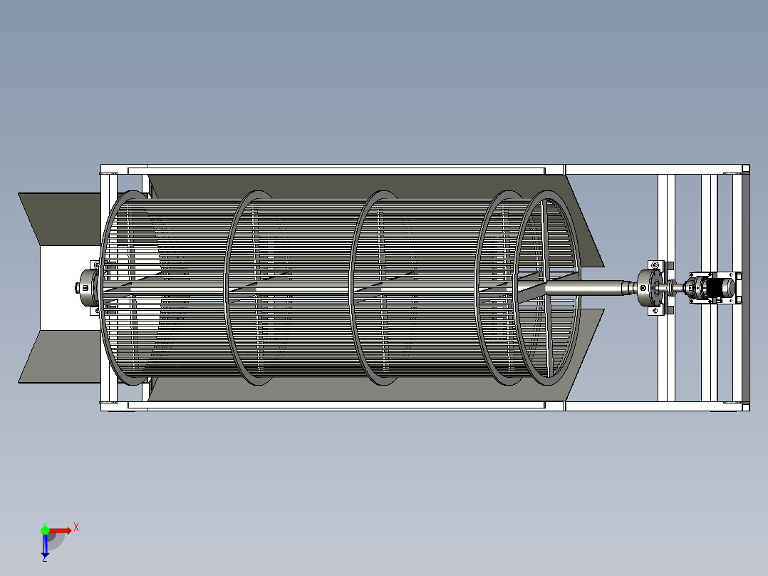 高效防粘堵耐磨圆滚筛俯视图