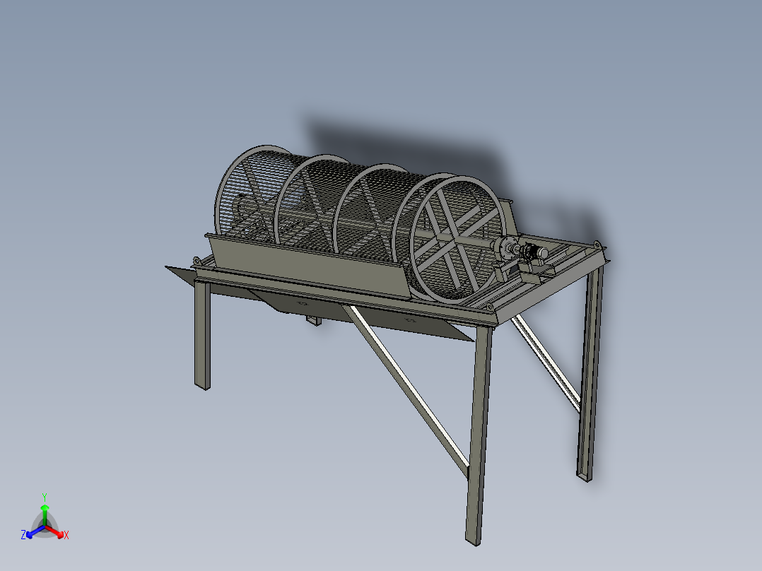 高效防粘堵耐磨圆滚筛正等轴测图