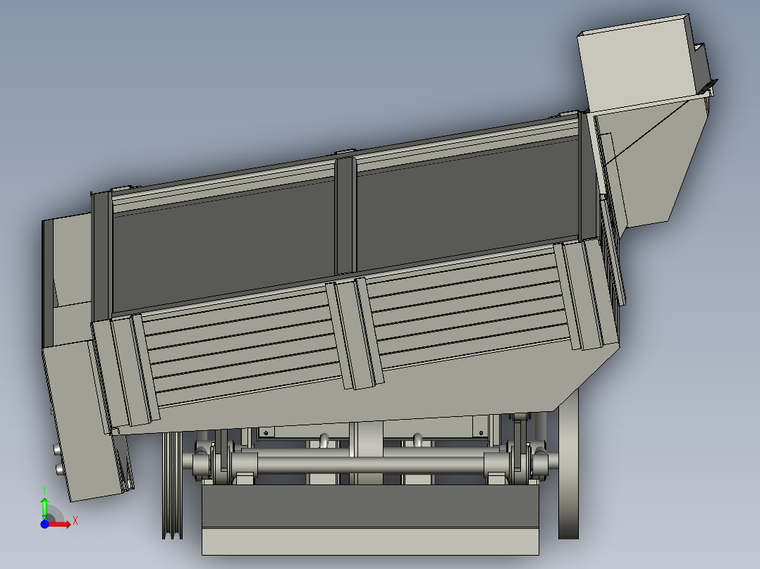 粮食分选机的分离装置前视图