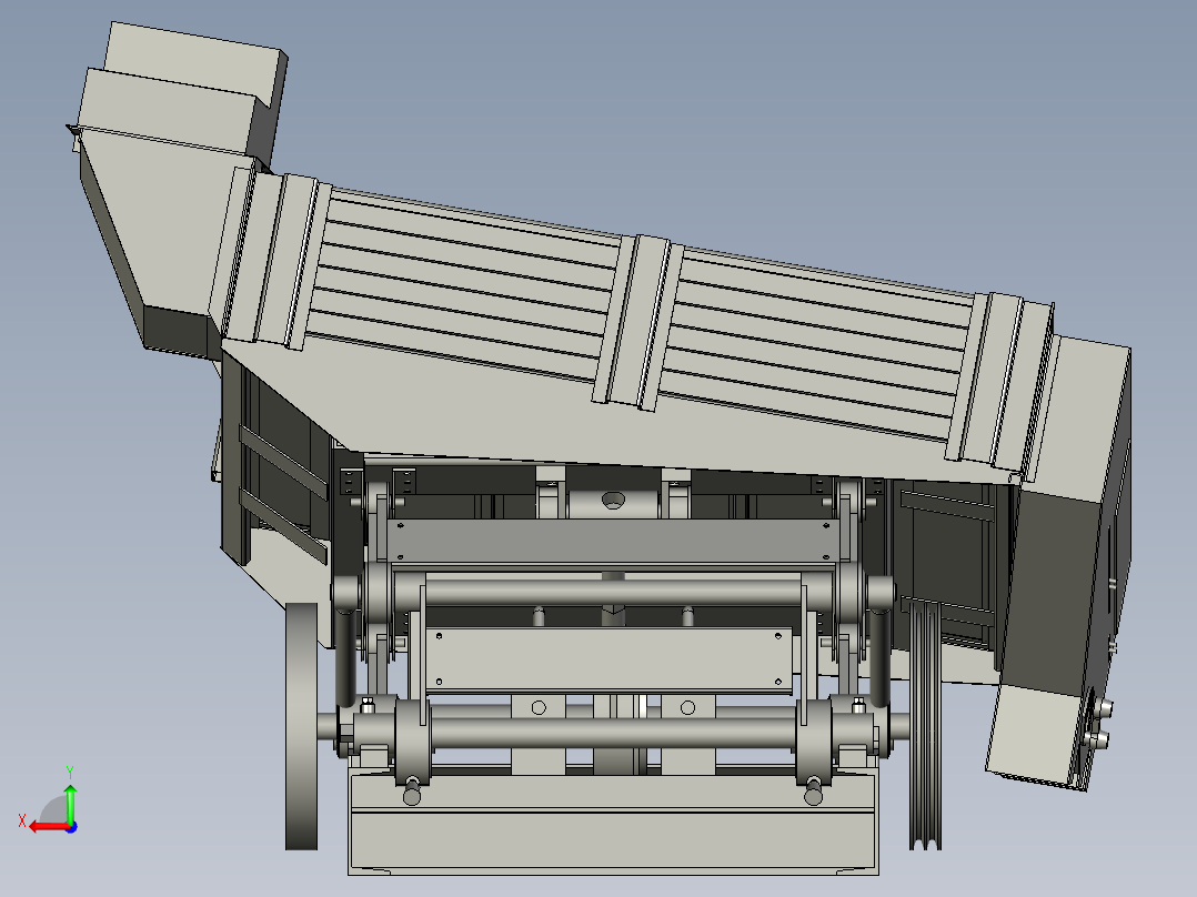 粮食分选机的分离装置后视图