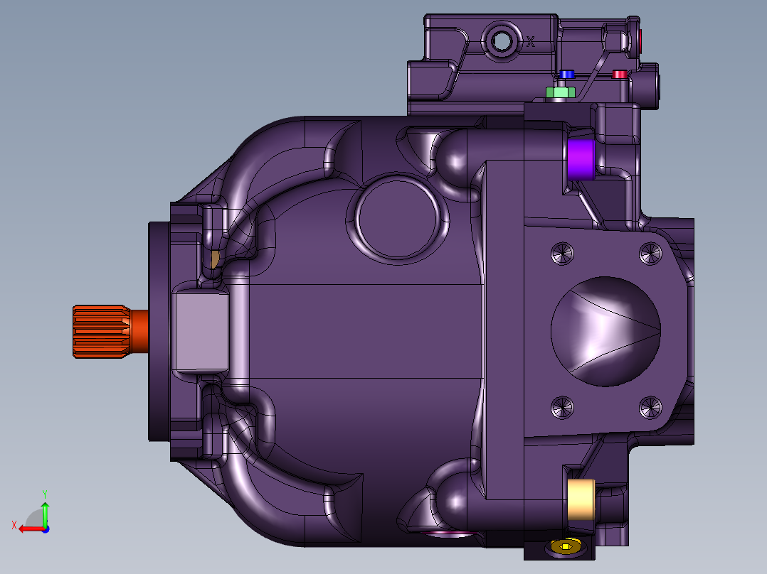 偏心连杆式径向变量柱塞泵后视图