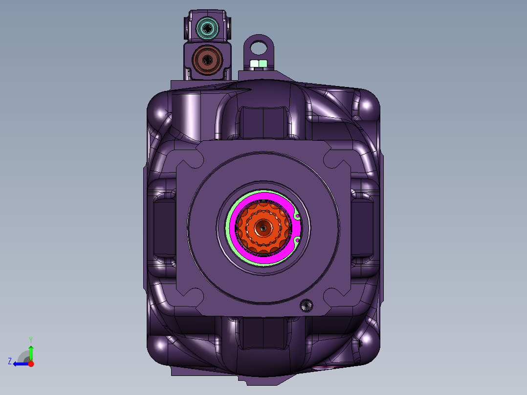 偏心连杆式径向变量柱塞泵右视图
