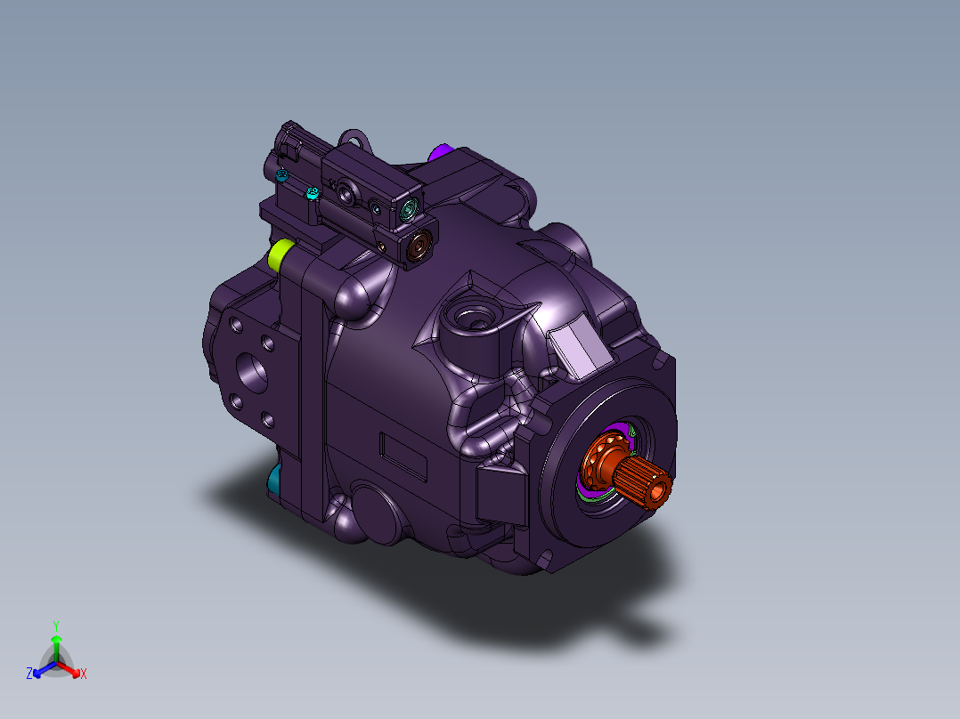 偏心连杆式径向变量柱塞泵正等轴测图