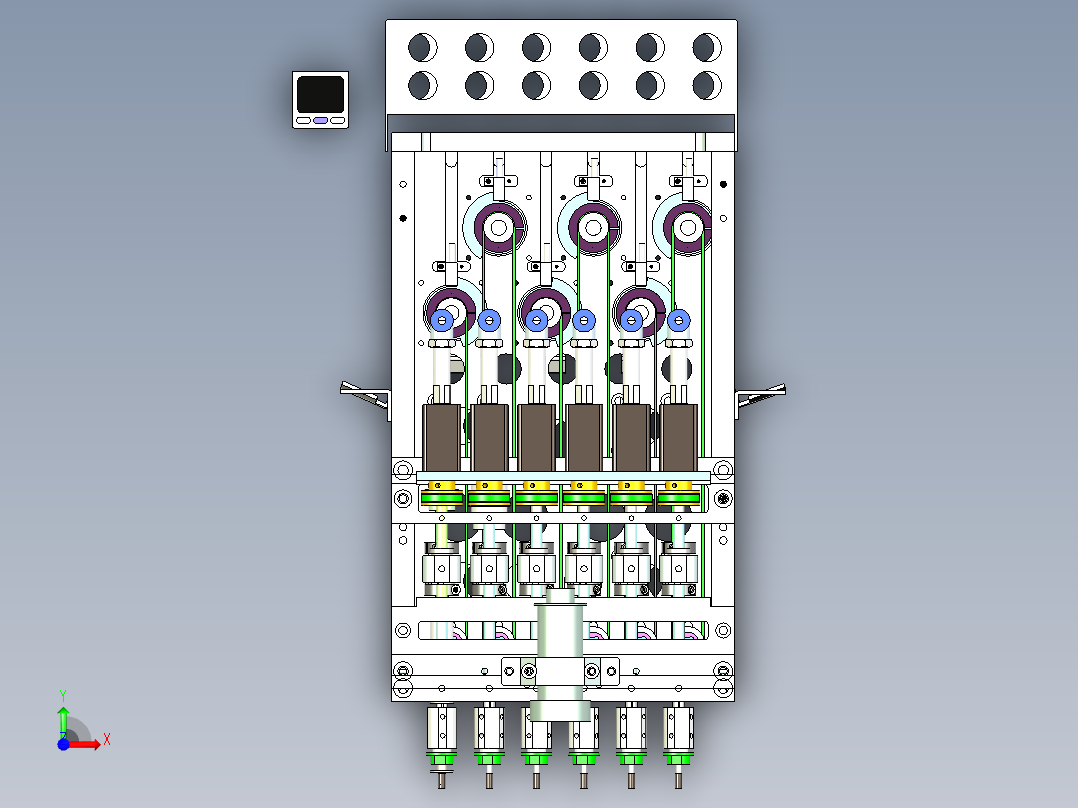 多工位攻丝机构设计前视图