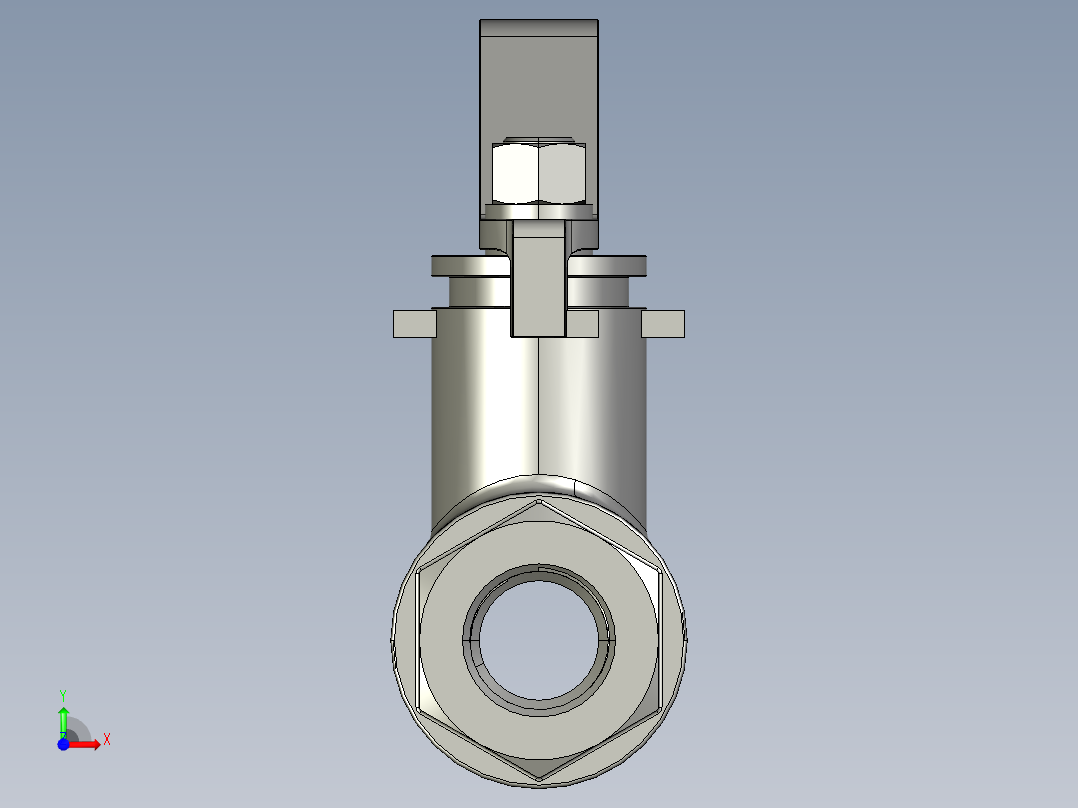 不锈钢球阀-DN15前视图