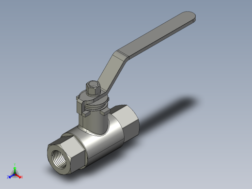 不锈钢球阀-DN15正等轴测缩略图