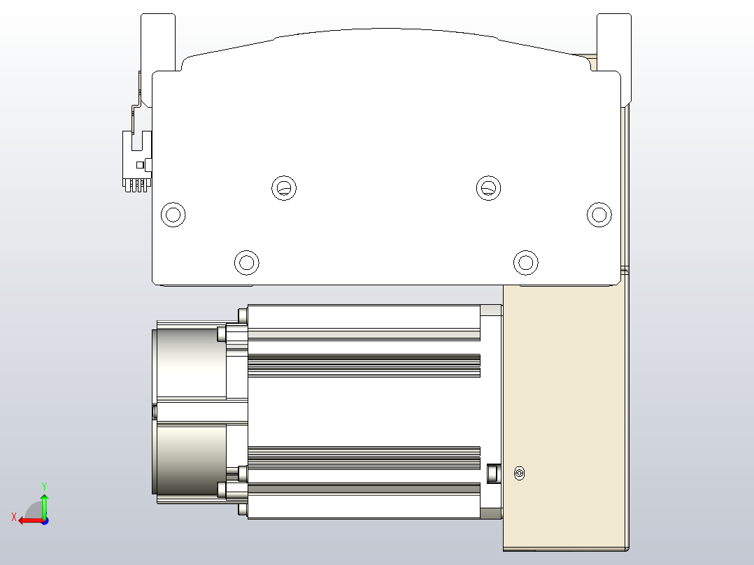 皮带直线轴半封闭可选导轨TPA-HNB-220D-176-L1000-LP-Y-P1K-N3后视图