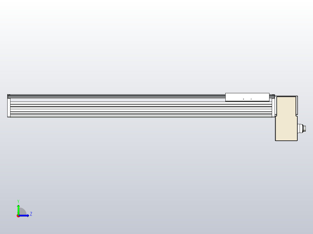 皮带直线轴半封闭可选导轨TPA-HNB-220D-176-L1000-LP-Y-P1K-N3左视图