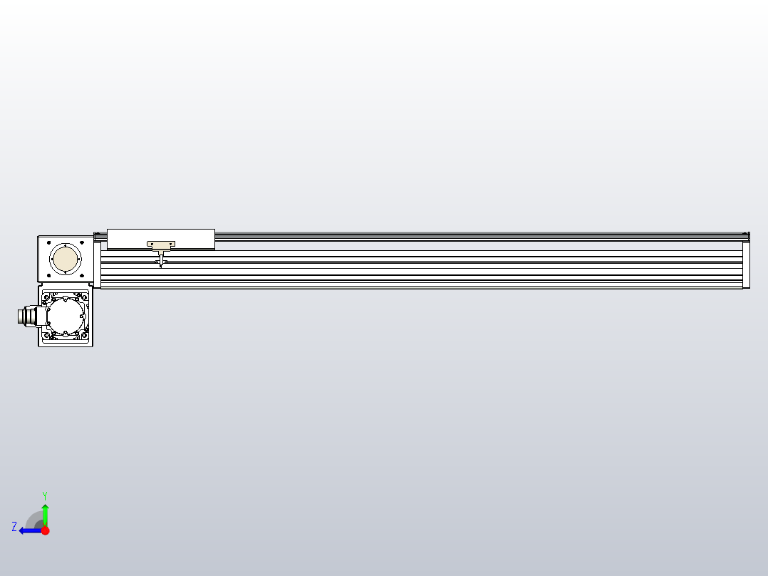 皮带直线轴半封闭可选导轨TPA-HNB-220D-176-L1000-LP-Y-P1K-N3右视图