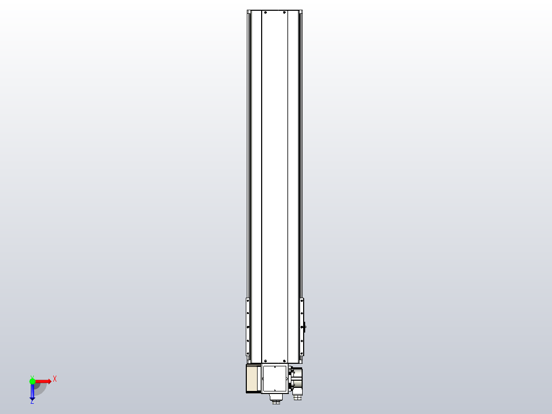 皮带直线轴半封闭可选导轨TPA-HNB-220D-176-L1000-LP-Y-P1K-N3俯视图