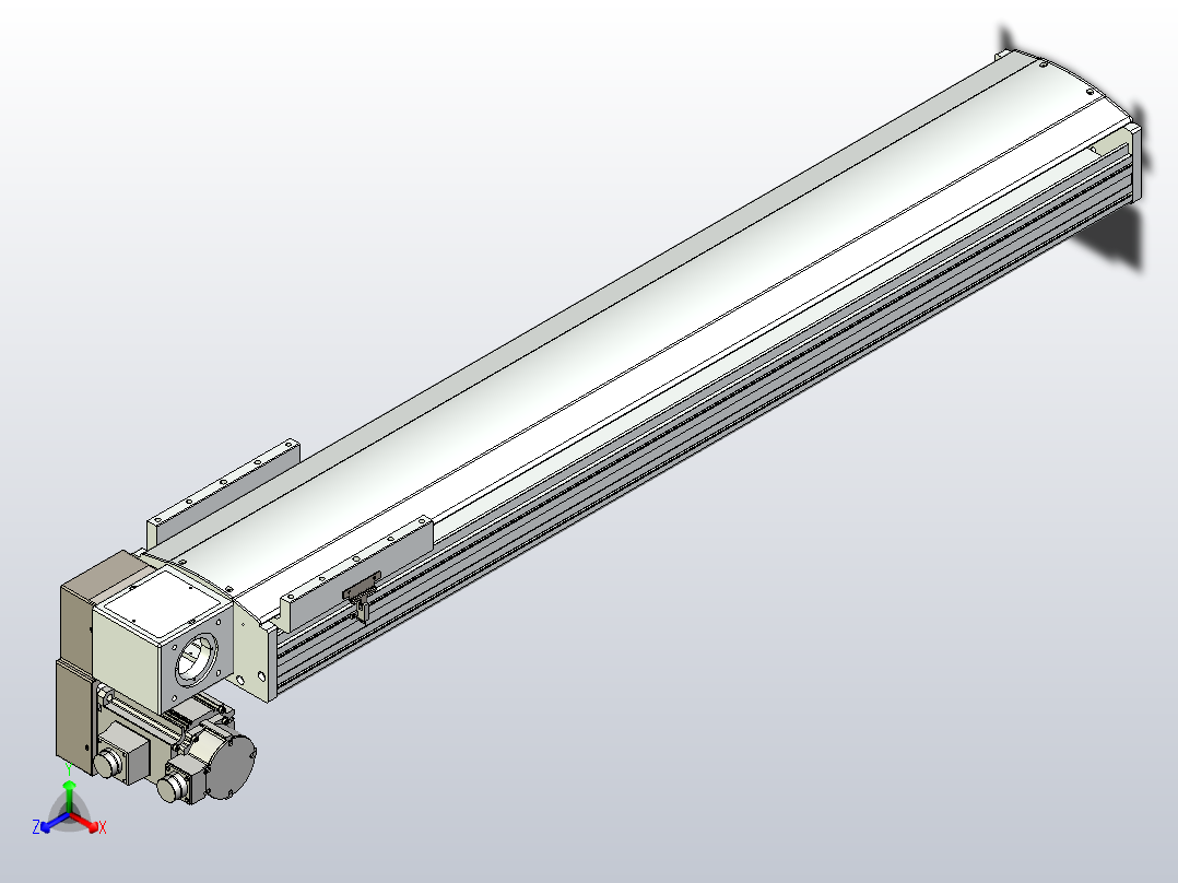 皮带直线轴半封闭可选导轨TPA-HNB-220D-176-L1000-LP-Y-P1K-N3正等轴测图