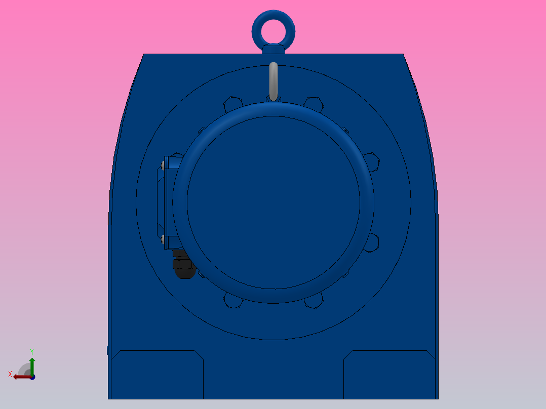 R147底脚轴伸式安装斜齿轮减速机R147-YVB4-8P-112M-M1-0°后视图