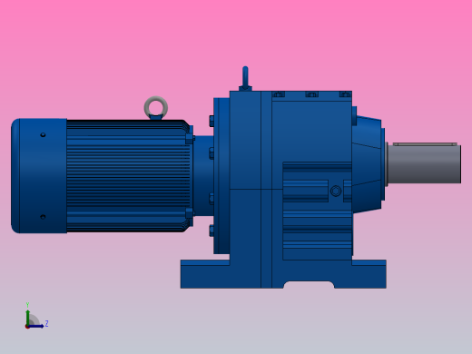 R147底脚轴伸式安装斜齿轮减速机R147-YVB4-8P-112M-M1-0°左视缩略图