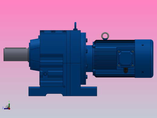 R147底脚轴伸式安装斜齿轮减速机R147-YVB4-8P-112M-M1-0°右视缩略图