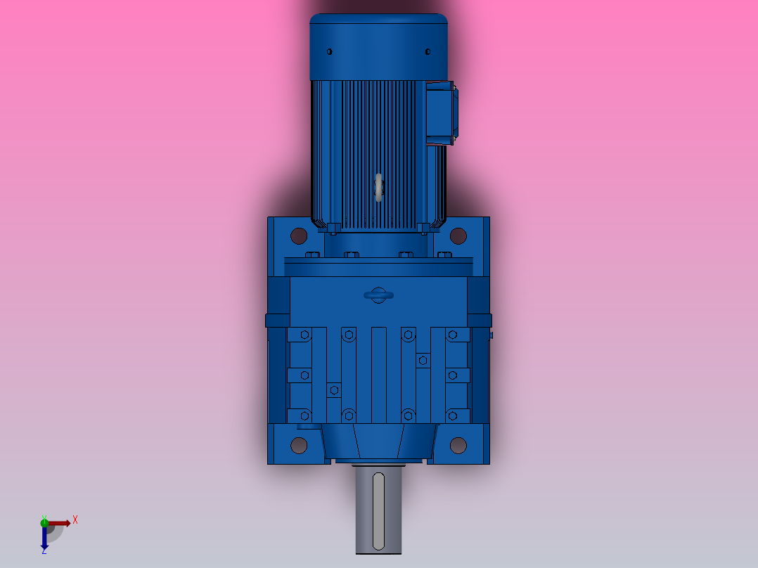 R147底脚轴伸式安装斜齿轮减速机R147-YVB4-8P-112M-M1-0°俯视图