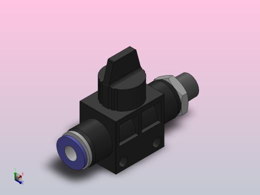 HVFS 由插管流向螺纹端型_HVFS 06-01(B)正等轴测缩略图