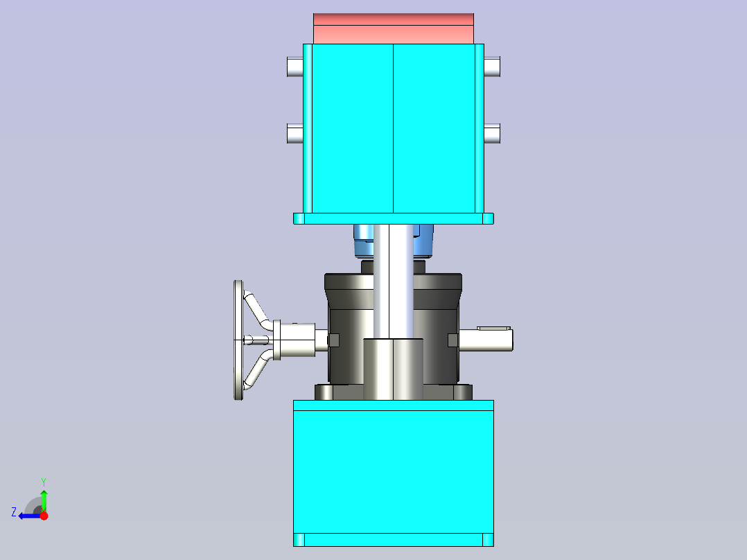 可调节管道滚轮支架右视图