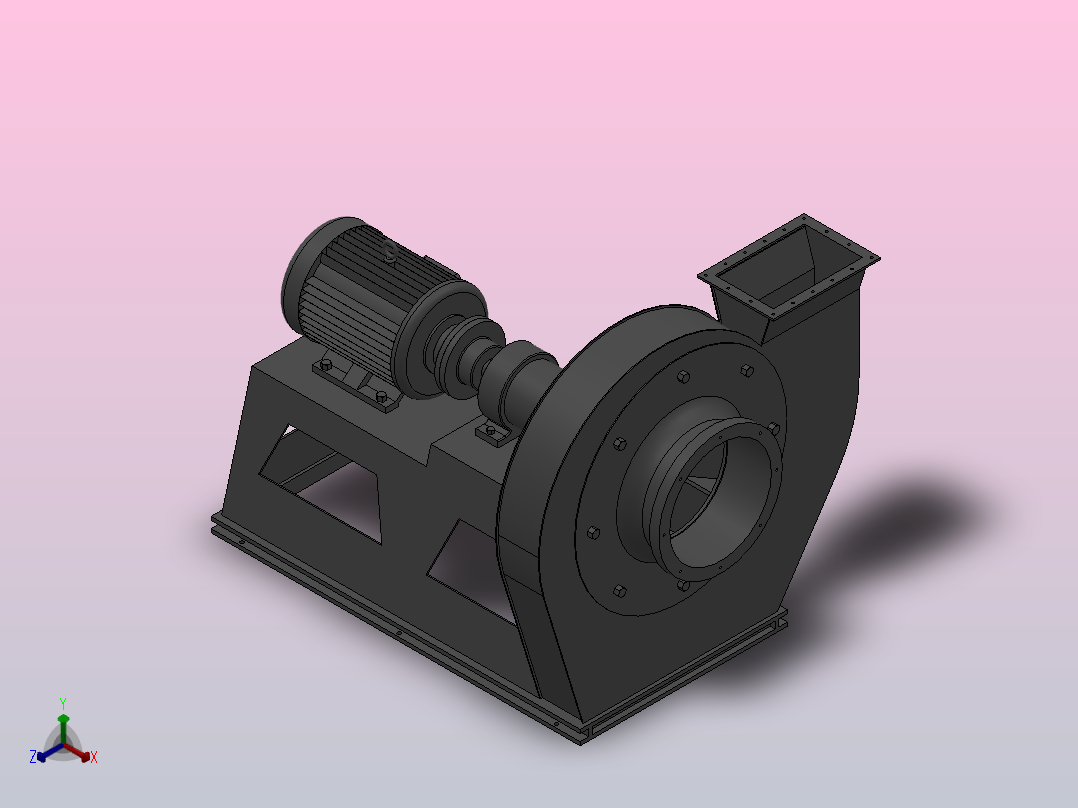 9-26（D式连体）高压离心通风机[9-26（D式连体）高压离心通风机-10D]正等轴测图