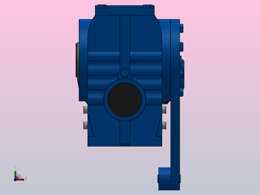 SAT87带防转臂空心轴安装斜齿-蜗轮蜗杆减速机SAT87-YV0.37-8P-198-M1-0°-B前视缩略图