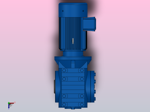 SAT87带防转臂空心轴安装斜齿-蜗轮蜗杆减速机SAT87-YV0.37-8P-198-M1-0°-B俯视缩略图