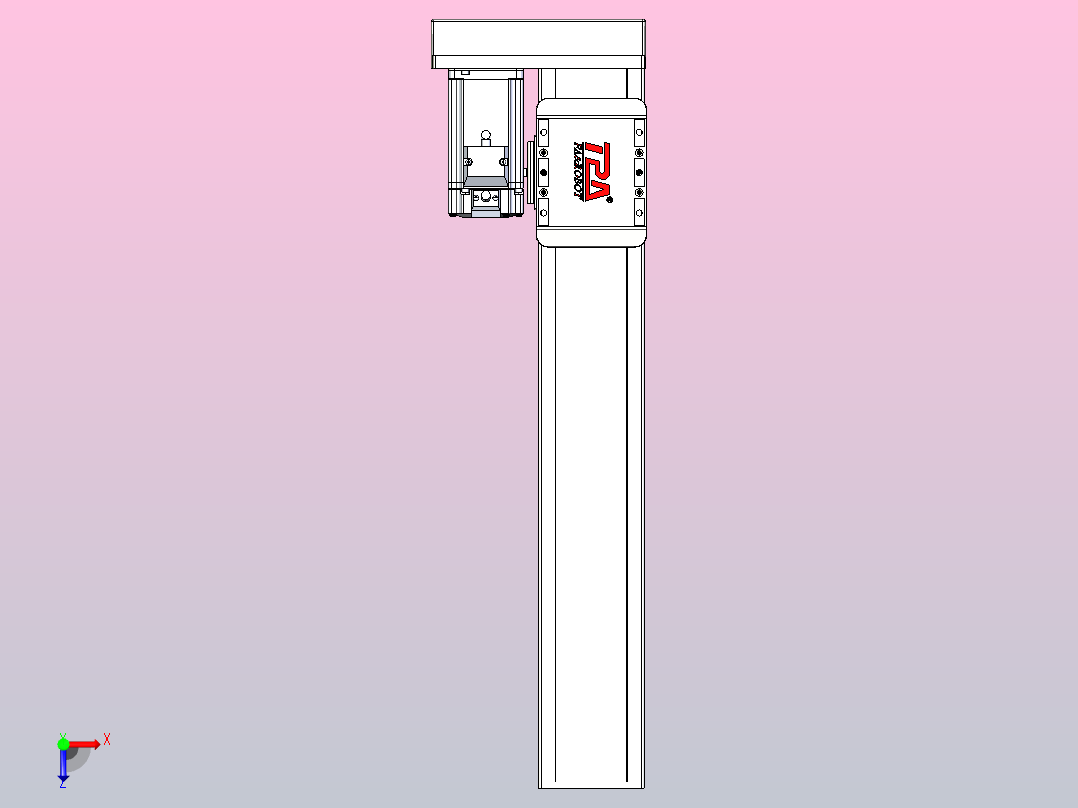 滚珠丝杠直线轴带导轨全封闭TPA-HCR-85D-1610C-L400-MR-C-P20-N3俯视图