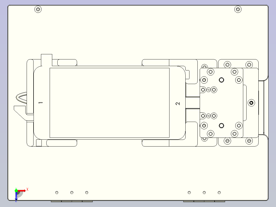手机屏幕点亮治具3D图模型俯视图