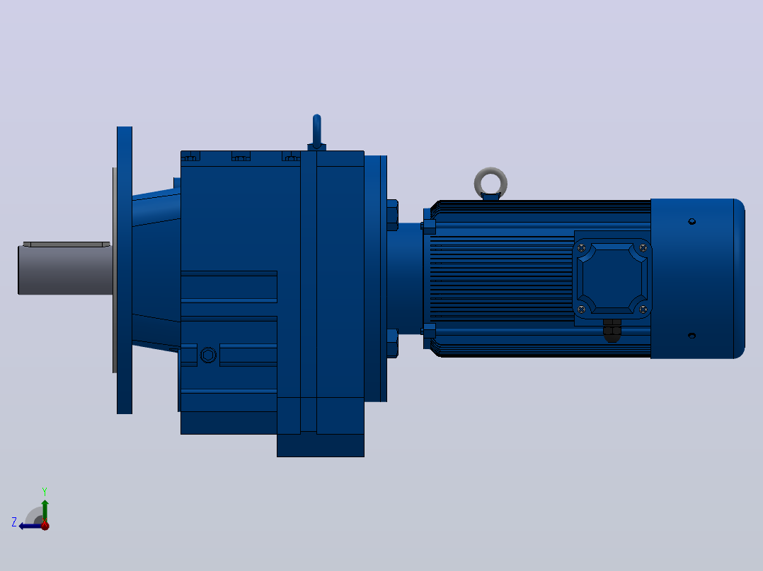 RF97法兰轴伸式安装斜齿轮减速机RF97-YVB1.5-4P-90L-M1-0°-Φ350 (1)右视图