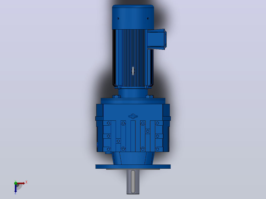 RF97法兰轴伸式安装斜齿轮减速机RF97-YVB1.5-4P-90L-M1-0°-Φ350 (1)俯视图