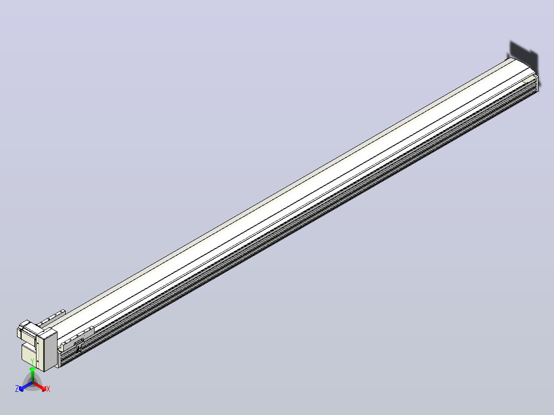 皮带直线轴半封闭可选导轨TPA-HNB-202D-140-L2750-RU-C-P75-N3正等轴测图