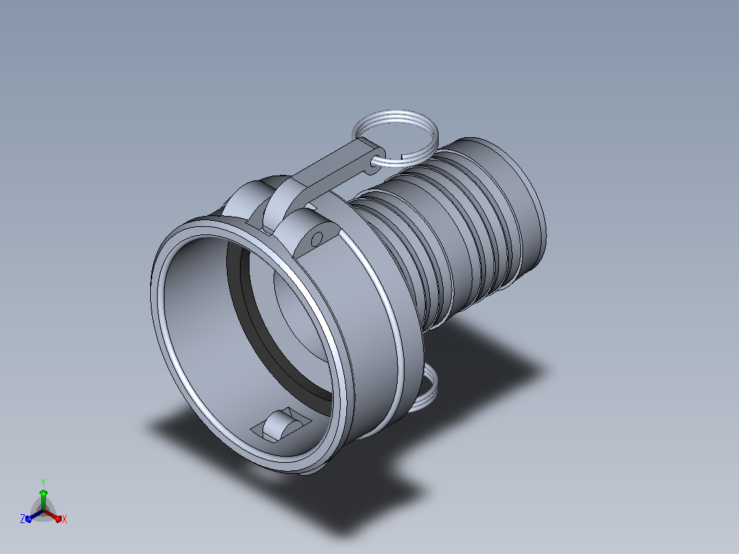 硬阳极氧化铝凸轮槽软管正等轴测图