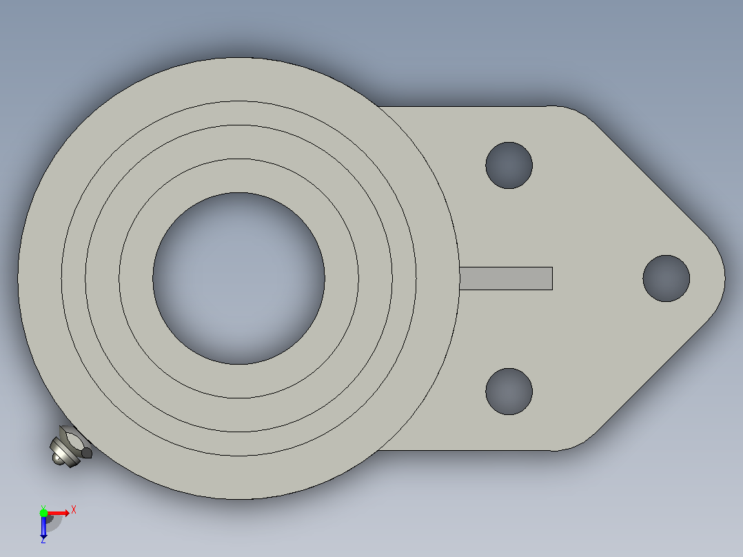 FB207-SUS-C1悬挂式不锈钢轴承座俯视图