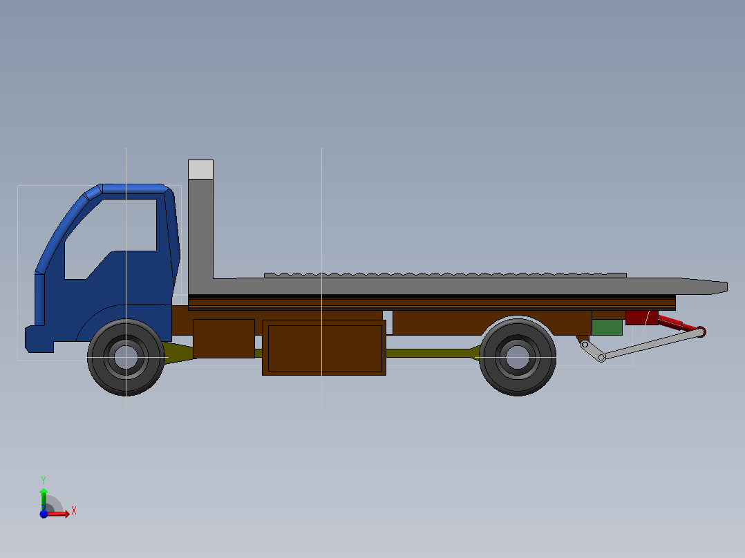 平板式清障车的设计(sw+cad+说明书)前视图