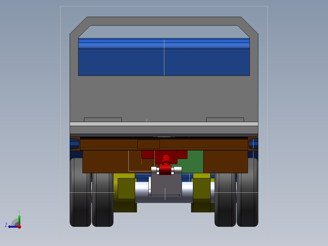平板式清障车的设计(sw+cad+说明书)右视图