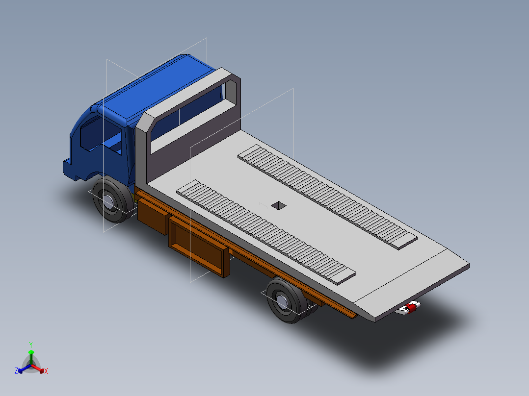 平板式清障车的设计(sw+cad+说明书)正等轴测图