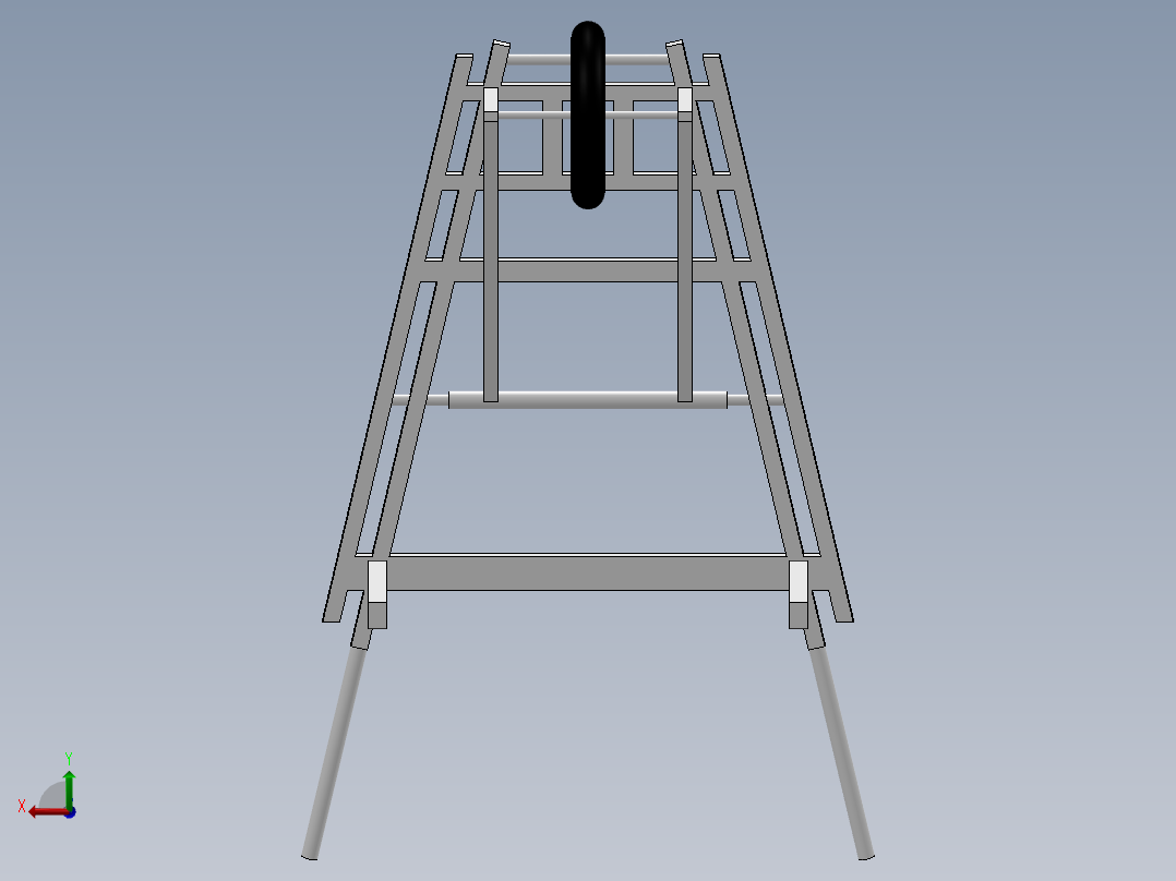 独轮推车后视图