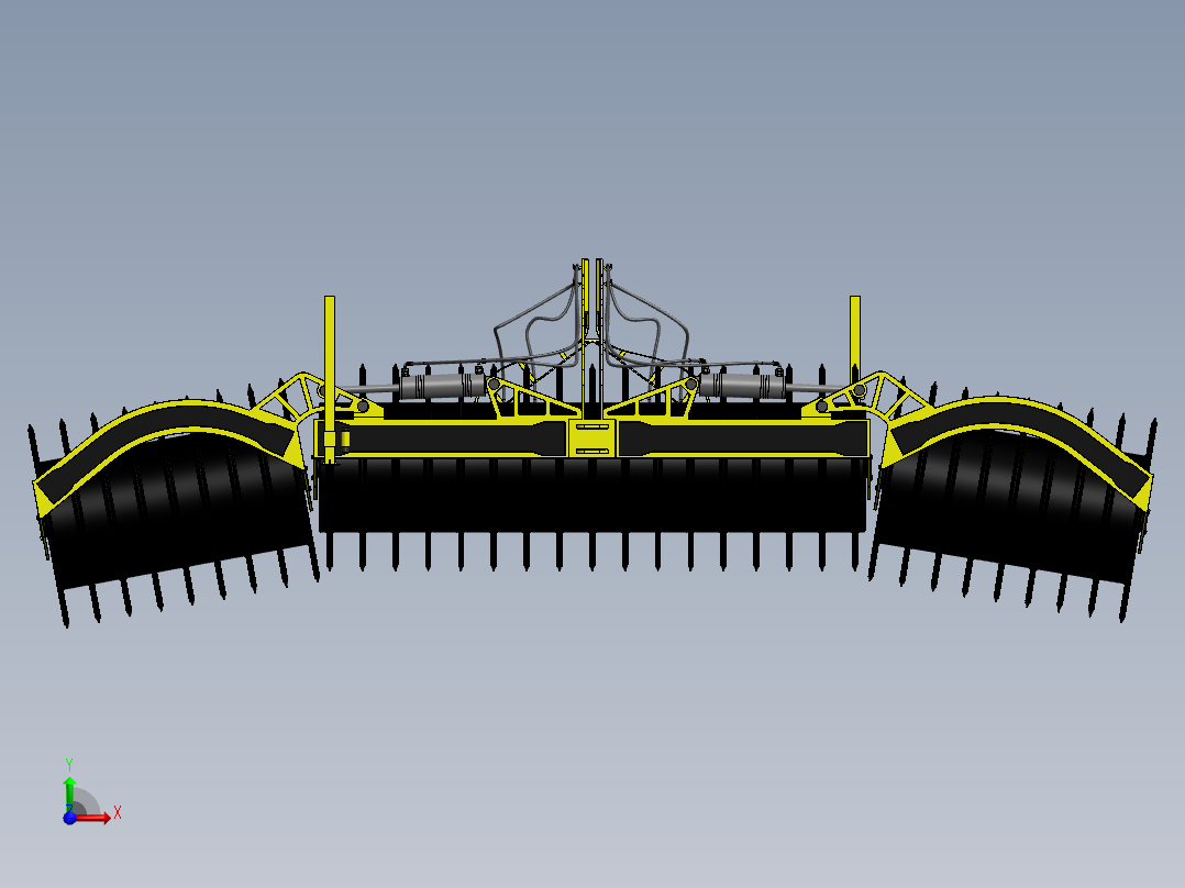 青贮料压实机滚筒3D数模图纸 Solidworks设计前视图
