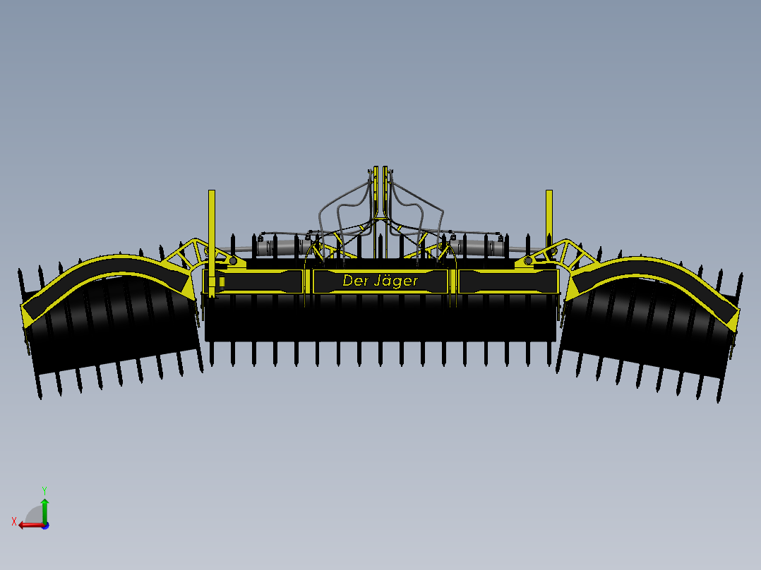 青贮料压实机滚筒3D数模图纸 Solidworks设计后视图