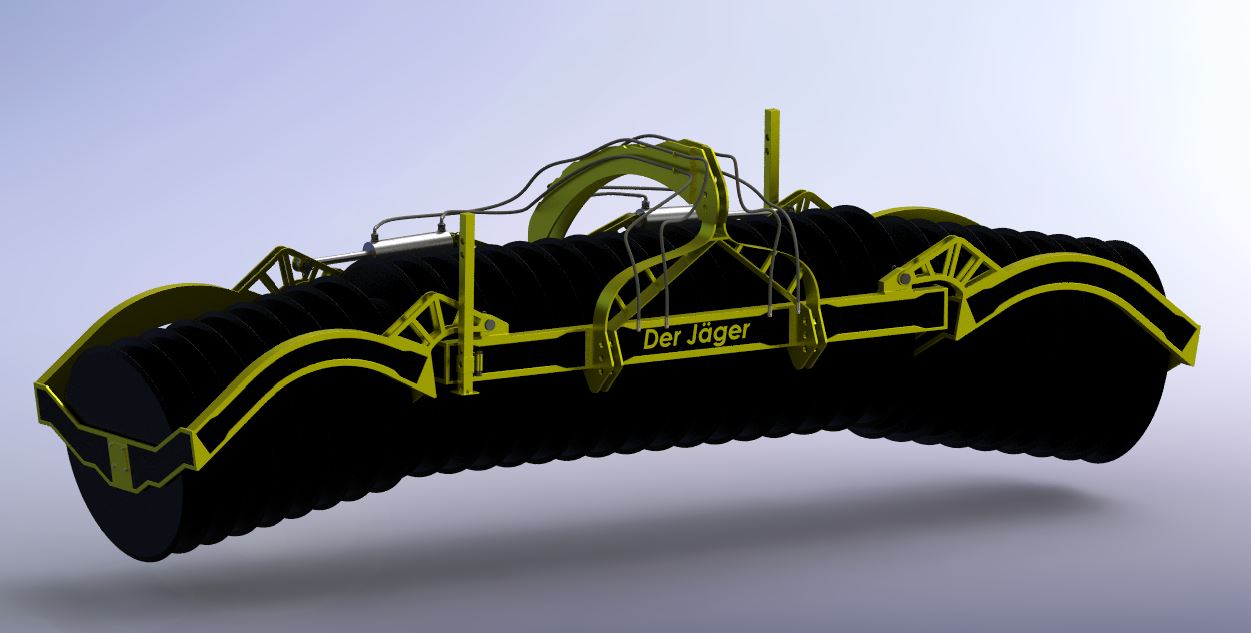 青贮料压实机滚筒3D数模图纸 Solidworks设计