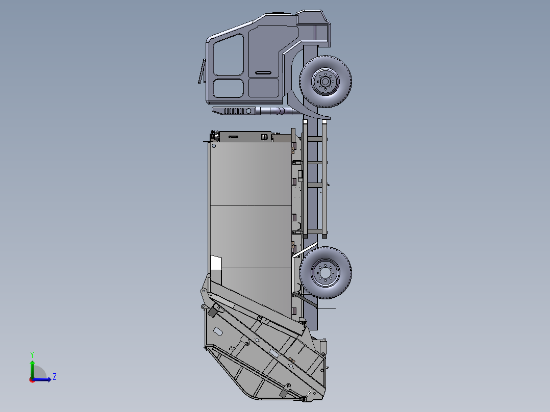 11立方级国三型翻斗式垃圾压缩车左视图