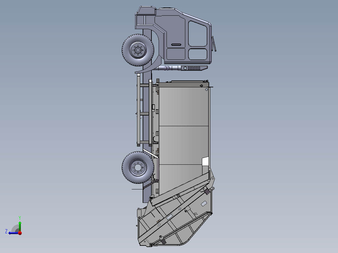 11立方级国三型翻斗式垃圾压缩车右视图