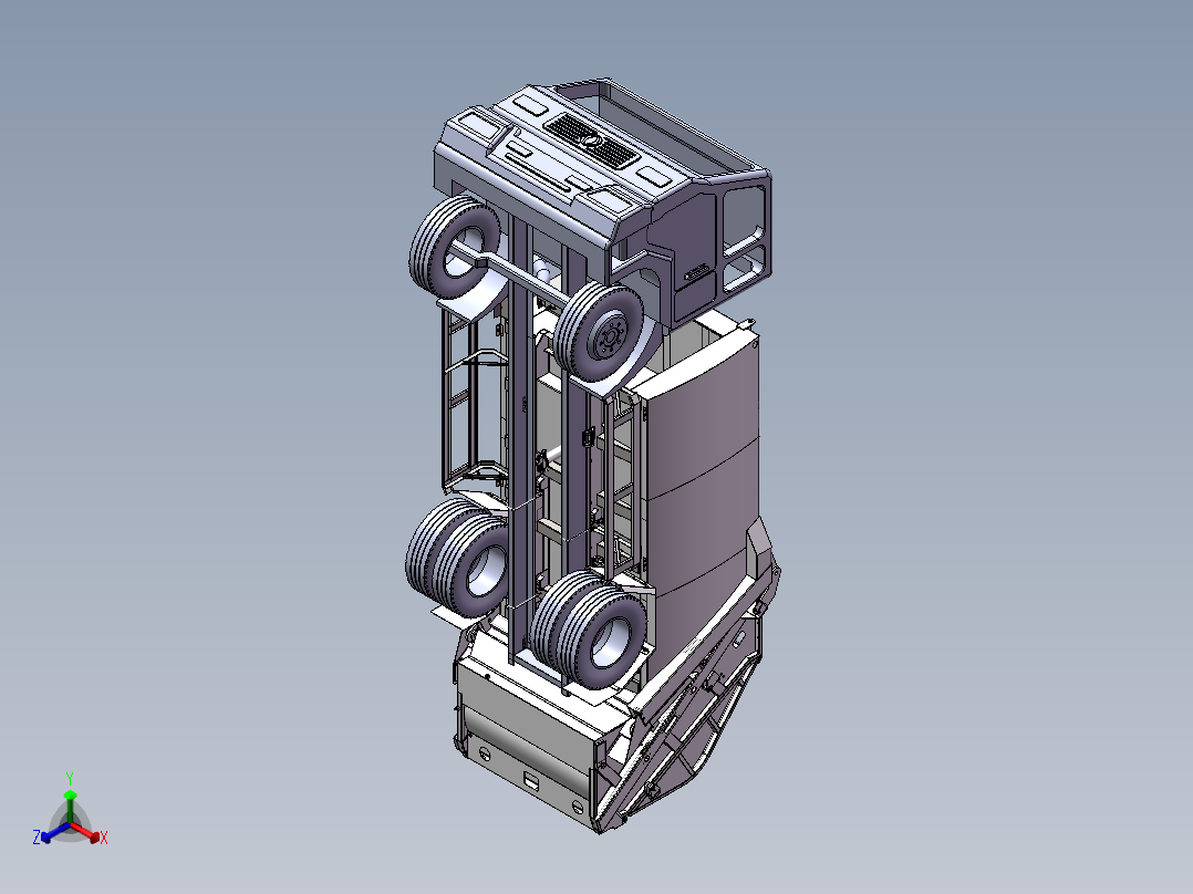 11立方级国三型翻斗式垃圾压缩车正等轴测图
