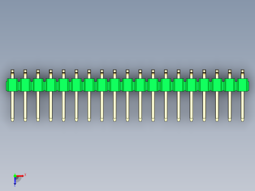 彩色公排针 100mil 2.54mm 系列-DS1022_green_38p_100mil_TypeSMT_rev1.0俯视缩略图