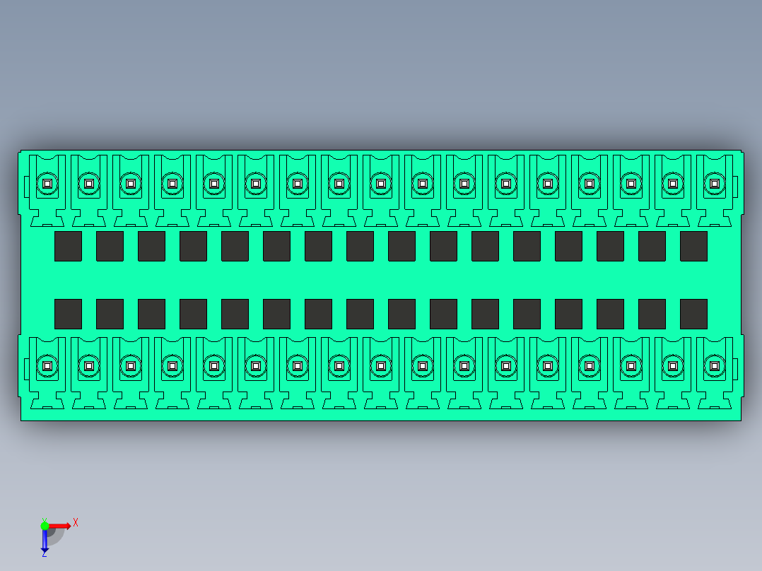 DEGSON 15EDG 系列 3.5mm 插拔式接线端子 FullPack-15EDGVH-3.5-34P-14-00AH俯视图