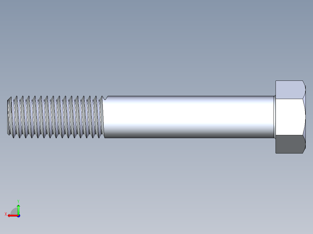 UNC 六角螺栓-Hex Bolt 0.625-11 x 4后视图