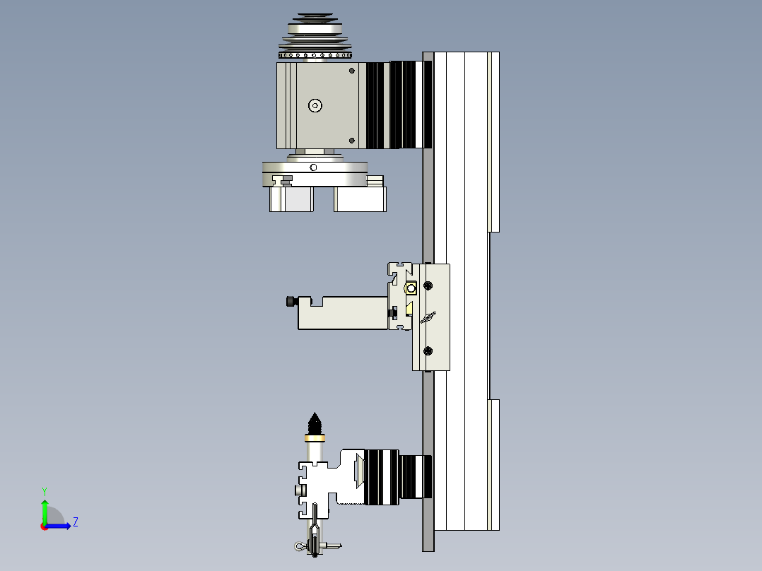 Taig微型车床结构3D图纸 STEP IGS格式左视图