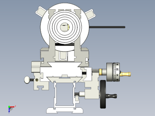 Taig微型车床结构3D图纸 STEP IGS格式俯视缩略图