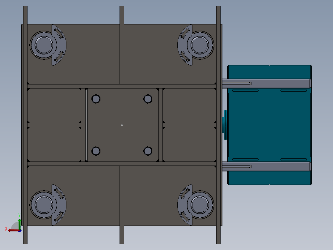非标300T液压机设备模型后视图